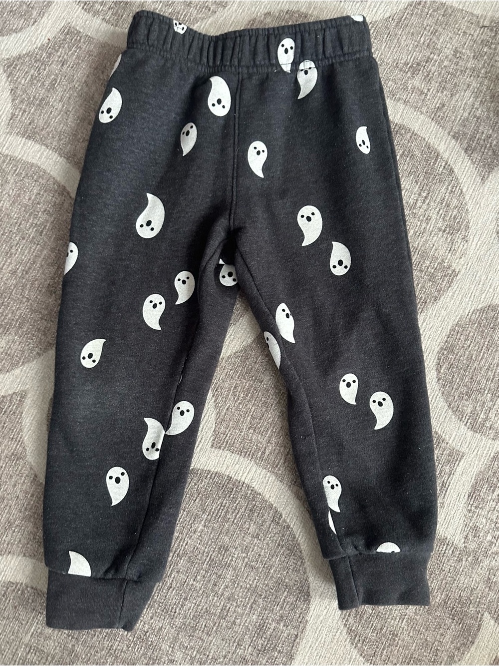 Kids Dark Gray Ghost Print Jogger Pants